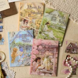 20/80pcs Kawaii Die cut PET Sticker Creative Landscape Character Handbook DIY Scrapbooking Material Aesthetic Stationery Sticker