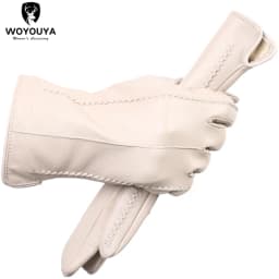 Touch Screen Leather Gloves, High-End Leather Gloves Women, Genuine Leather Winter Gloves, Keep Warm Women's Leather Gloves-2226