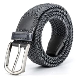Men Belt 110cm 2024 Luxury White Grey High Leather Buckle New Elastic Braided Casual Women Canvas Korean All Match Pin Denim