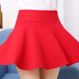plus Size Summer Short Skirt for Square Dance And Sailor Dance High Waist A-Line Pleated Skirt Style Color Polyes...