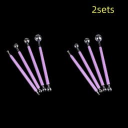 Pottery Dots Sculpture Tool Stainless Steel Polymer Clay Shape Pen Metal Ball Clay Carving DIY Ceramics Decorating Tools