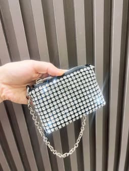 Mini Small Bag Shiny Rhinestone Coin Purse Short Chain Coin Bag Handle Small Card Bag Handle Woman's purse Design handmade