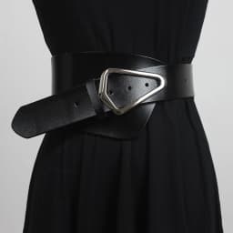 [EAM]  Irregular Genuine Leather Wide Multicolor Belt Personality Women New Fashion Tide All-match Spring Autumn 2026 1DD3996