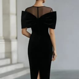 Sexy Split Solid Velvet Dresses Fashion Temperament Off Shoulder Gowns Women Elegant Mesh Splicing Cape Sleeve Slim Party Dress