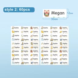 Name Sticker Custom Waterproof Kawaii Decals Personalized First Name Label for Children School Stationery Bottle Tag