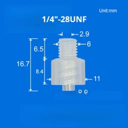 5PCS/lot Plastic Polypropylene Luer Lock Adapter Luer Lock to Thread 1/4-28UNF,10-32UNF,M6,M5,G1/8