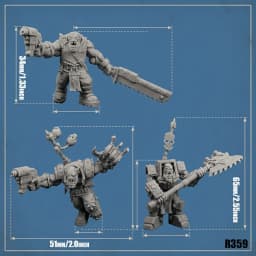 Brutal Orc Raiders Miniature,3d Printing,Gray Resin,Unpainted,Game Miniatures,Model Collection,Character Figure,Orc