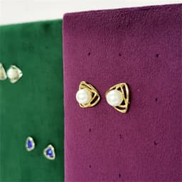 40-Hole Velvet Jewelry Display Stand - Detachable Earring & Pendant Organizer with Wooden Base, Multi-Color for Boutique