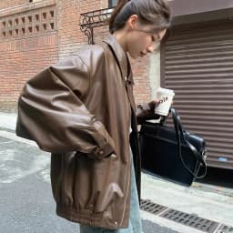 Retro Brown Leather Jacket Women's Hong Kong Style Loose American Retro Motorcycle Jacket Top Spring Autumn High End Sweet Style