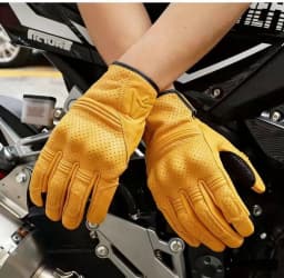 Full Finger Vintage Leather Gloves Tousch Screen Gloves Shockproof Pads Protective Breathable Glove Apparel Accessories
