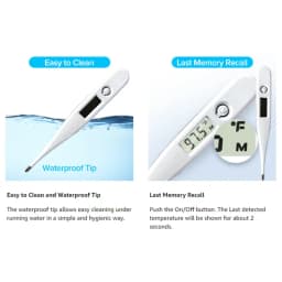 1-2P Thermometer for Fever Digital Basal Body Oral Armpit or Rectal Electronic LCD Display High-Precision Measurement Smart Heat