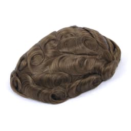 Topunique Full Swiss Lace 90% Light to Medium Light Men Toupee Capillary Prothesis Hair Replacement System Hair Piece For Men