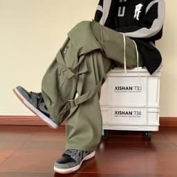 Laid-back Workwear Pants Casual Loose Style Women's Men's Spring Summer Fashion Popular Long Trousers High Waist Straight Leg