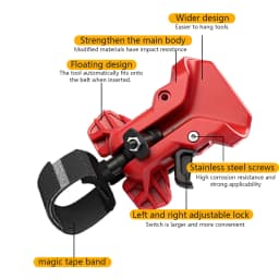 1/2 Pcs New Electric Drill Quick Release Clamp Belt Holster Holder 70g High Strength ABS for Power Tool Waist Waistband Clip Red