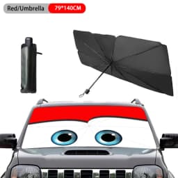 Car Sunshade Umbrella Protector Parasol Cartoon Eyes Summer Front Window Sun Cooling Interior Windshield Protection Auto Shading