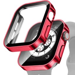 Glass+Case For Apple Watch 7 8 45mm 41mm 49mm 44mm 40mm Straight Edge Screen Protector Cover Case iWatch 4 5 SE 6 7 8 Ultra 49mm