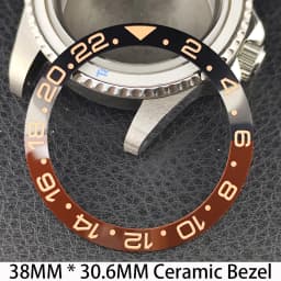 Sloping 38mm * 30.6mm Ceramic/Aluminum Bezel GMT and Diving Watch Insert Fits for 40mm Men's Watch Case Bezel Replacement Insert
