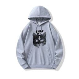 Retro Chic Casual Sweatshirt Classic Personality Bizarre Cat Print Pullover Fashion Winter High Street Hip Hop Y2K Punk Hoodie