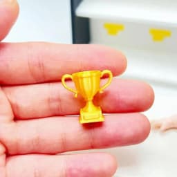 Mini Golden Trophy Miniature Ornament Cute Decor Toy for Dollhouse Decoration Diorama Scene Making Handmade Craft Accessories