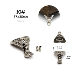 4pcs Jewelry Chest Wood Box Gift Wine Case Decorative Feet Leg Corner Protector Support Bracket with screws Golden Silver Bronze