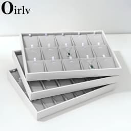 Oirlv Soft Velvet Stackable Jewelry Tray Case Jewelry Display Storage Box Portable Ring Earrings Necklace Organizer Box Jewelry