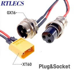 3Pin XLR Lithium Battery Charger Port Inline Plug Adapter Connector Jack Socket For E-Wheelchair Electric Scooters Parts E-Bike