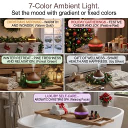 HONSUN Humidifier for Bedroom, 300ml Essential Oil Diffuser with 7-Color LED Night Light, Dark Wood Grain Ultrasonic Cool Mist Humidifier, Portable USB Desktop Aroma Humidifier with 4-Hour Auto Shut-Off, Compact Size for Home Office Spa