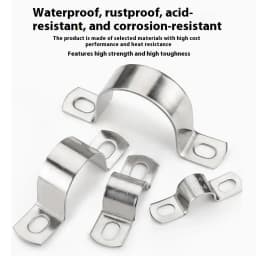 1Pcs Thickened U-Tube Strap Clamp Stainless Steel Horseback Wire Throat HoopCable Fastener Clips Applicable To Pipe OD 8-200mm