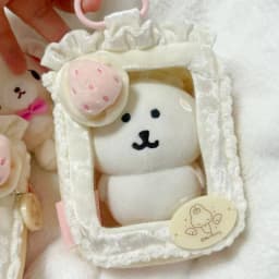Sweet White Strawberry Cake 10cm Doll Plush Doll Doll Cute Storage Bag Handbag Girl Heart Baby Bag Pendant for Women