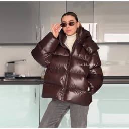 Chic Reflective Fabric Lace Up Hooded Cotton Jacket Women Stand Collar Full Sleeve Zipper Warm Overcoat 2026 Winter Lady Outwear
