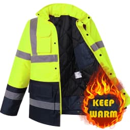 Reflective Winter Jacket Men High Visibility Hi Vis Workwear Jacket Waterproof Windproof Safety Construction Worker Clothes Men