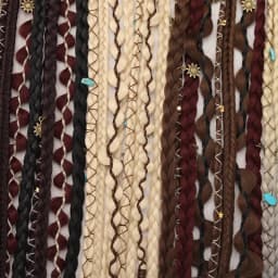 Bohemian Long Hair Braid Hand Woven Wig Braid with Decorative Hair Accessories Easy to Wear Synthetic Hair Clip Braid synthetic