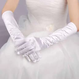 Women White Black Solid Satin Wedding Bride Gloves 23cm 38cm 55cn Gloves Elegant Etiquette Designed for Formal Occasions
