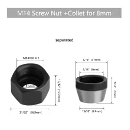 LAVIE Carving Machine Collet Trimming Machine Woodworking Accessories Adapter ER Clamp Nut -C NUT COLLET