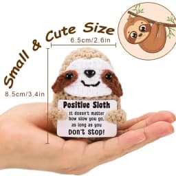 Positive Crochet Handmade Amigurumi Doll Emotional Support Pocket Hug Knit Plant Flower Encouragement Gift for Friends Coworker