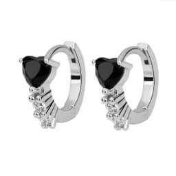 Huggies Earrings Purple white Green Blue Red Square Heart Silver Color Small Hoop Earrings for Women Girls Wedding Jewelry