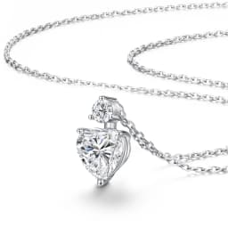 925 Sterling Silver Heart Moissanite Necklace D VVS1 Excellent Cut Diamond Pendant Fine Jewelry Gift for Women Valentine’s Day