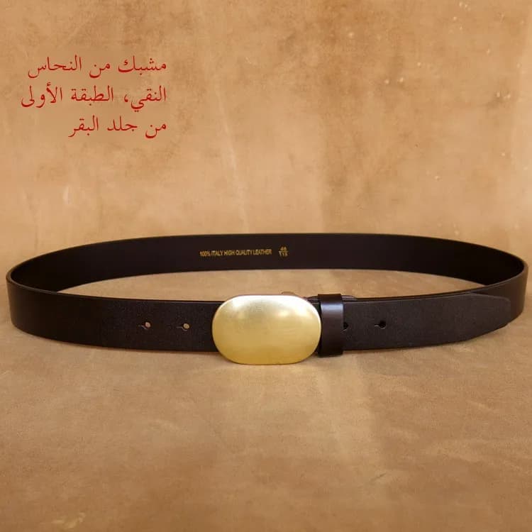 Genuine Leather Belt for Men Casual Style  Brass Buckle Waist Belt Leather Head Layer Pure Cowhide Belt for Pants