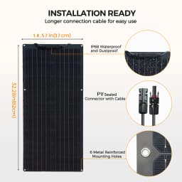 100W Flexible Solar Panel Monocrystalline Silicon 50W 100 Watt Solar Panels For Boat Car Motorhome Yacht 12v/24V Battery Charge