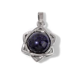 Hexagram Star Pendant Lapis Lazuli Amethysts Natural Stone Charms For Making Necklace Earrings Amulet Star of David Jewelry