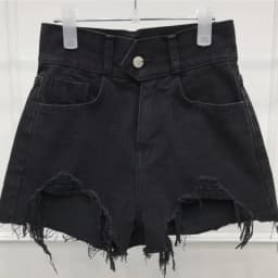 WOMENGAGA 2021 New Korean High Waist Thin Drawing Hole Tassel Solid Color Denim Shorts Trend Women Hot Sexy Black Shorts N9O3