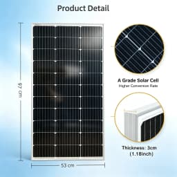 100W 200W 300W 400W Solar Panel 18V Rigid Glass Photovoltaic Panel Monocrystaillne Solar Cell For 12V/24V Battery Charger