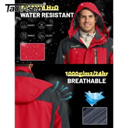 TACVASEN Waterproof Lightweight Jacket Mens Mesh Lined Outdoor Jacket Windproof Fishing Hiking Jacket Rain Coat Male Windbreaker