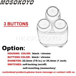 3&4 Buttons Motorcycle Switch 22mm 25mm Handle Controller Switches M-Unit Lights Starter Horn Universal 7/8" 1" Handlebar Switch