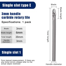 Tungsten Carbide Rotary File Hard Alloy Rotary Bur Drill Bit 3mm Shank Engraving Cutter Grinding Head For Metal And Plastic