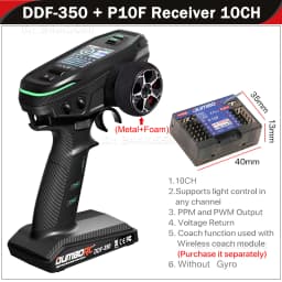 DUMBORC DDF-350 10CH RC Remote Controller 2.4G Digital Radio Transmitter Gyro Receiver for Drift Car Tank Boat Robot Toy Wltoy