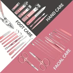 Nail Clipper Set Cherry Blossom Powder 30-piece Nail Clipper Stainless Steel Nail Clipper with Eyebrow Razor Beauty Set Tool Set