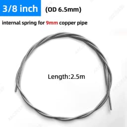 2.5M Internal Copper Pipe Bending Spring for Air Condition Steel Manual Pipeline Spring Tube Bending Tool 3/4/5/6 Points 9-19mm