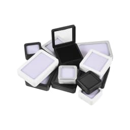 Top Glass Gem Box Gemstone Holder Display Loose Diamond Stone Show Jewelry Case Storage Organizer Tool Coin Jar Novel Container