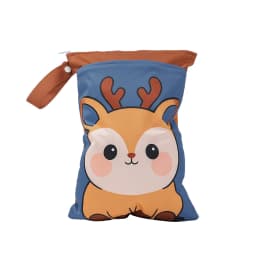 Babyshow 1PC Washable Wet Dry Bag Wetbag for Baby Diapers Nappies Waterproof Reusable Diaper Bag with Two Zippers 25cmx35cm